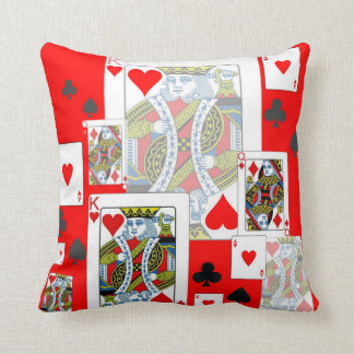 REVERSIBLE CASINO NIGHTS CARDS PATTERN ART CUSHION