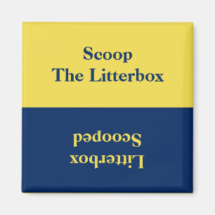 Reversible Cat Litter Box Reminder Magnet