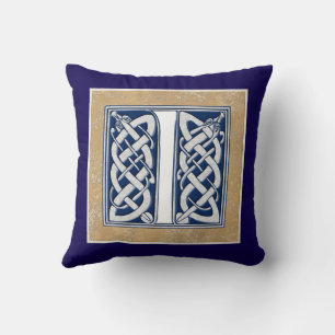 Reversible Celtic I Initial Cushion