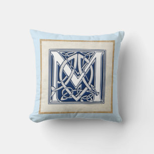 Reversible Celtic M Initial Cushion