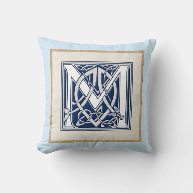 Reversible Celtic M Initial Cushion (Front)