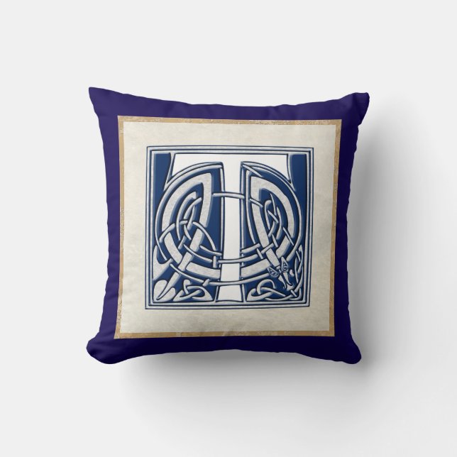 Reversible Celtic T Initial Cushion (Front)