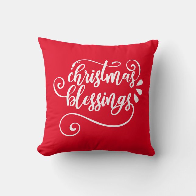 Reversible Christmas Blessings  Cushion (Front)