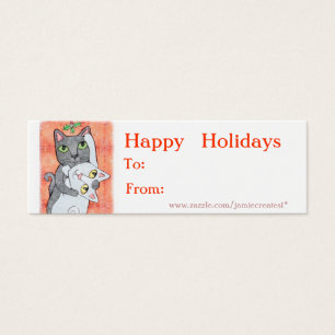 Reversible Christmas Cats / Girls Gift Tag