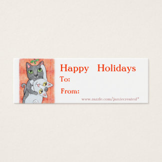 Reversible Christmas Cats / Girls Gift Tag