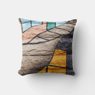 Reversible Colourful Abstract Graffiti on a Pillow
