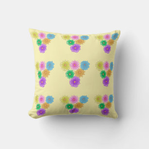 Reversible Colourful Chrysanthemums Pillow