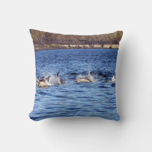 Reversible Common Dolphins Porpoising Cushion