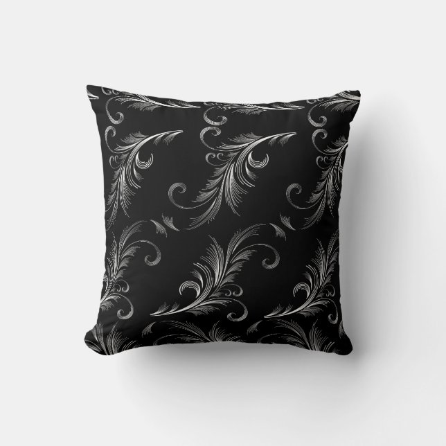 Reversible Design Leaf Decorative Pillow (Front)