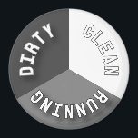 Reversible Dishwasher Grey Clean Dirty Running Magnet<br><div class="desc">Help keep everyone informed on the status of your dishes in the dishwasher with this grey and white reversible dishwasher magnet. Modern design to let your household know when your dishes are clean,  dishes are dirty and when your dishwasher is running.</div>