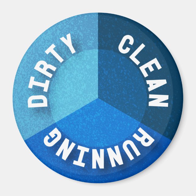 Reversible Dishwasher Magnet Clean Dirty Running (Front)