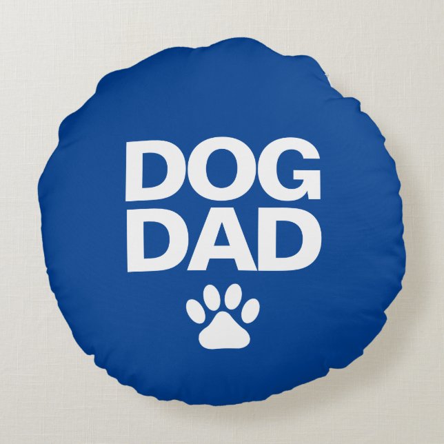Reversible Dog Dad Round Cushion (Back)