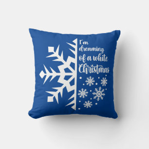 Reversible Dreaming Of A White Christmas Snowflake Cushion