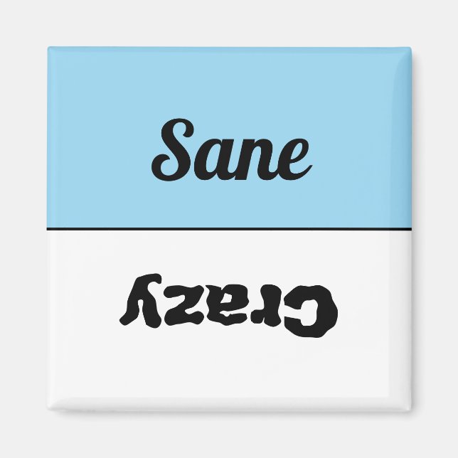 Reversible Funny Crazy Sane Dishwasher Magnet (Front)
