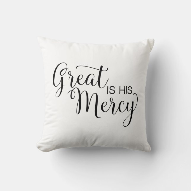 Reversible Great Is His Mercy Cushion (Front)