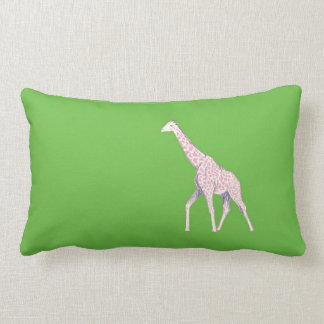 Reversible Green Giraffe Lumbar Pillow