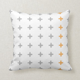 Reversible Grey + Orange Cross Cushion