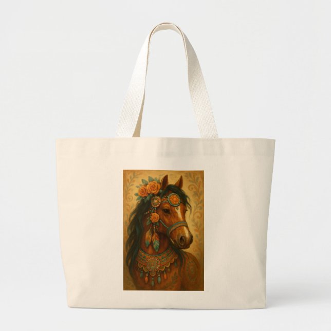 Reversible Horse Print Tote (Front)
