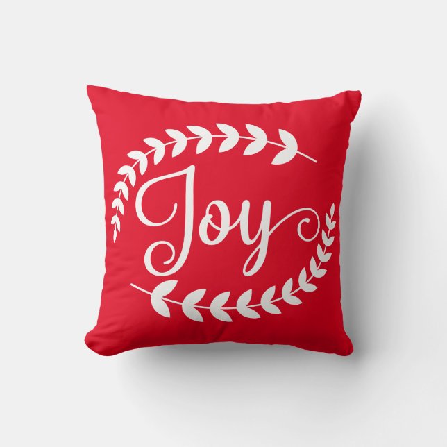 Reversible Joy Christmas Cushion (Front)