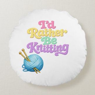 Reversible Knitting Crochet Round Pillow