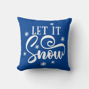 Reversible Let It Snow With Snowflakes Cushion