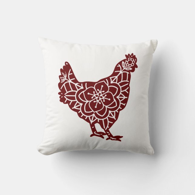 Reversible Mandala Chicken  Cushion (Front)