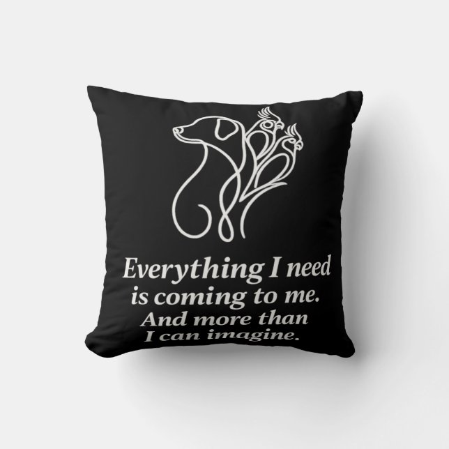 Reversible Manifestation Affirmation Throw Pillow (Front)