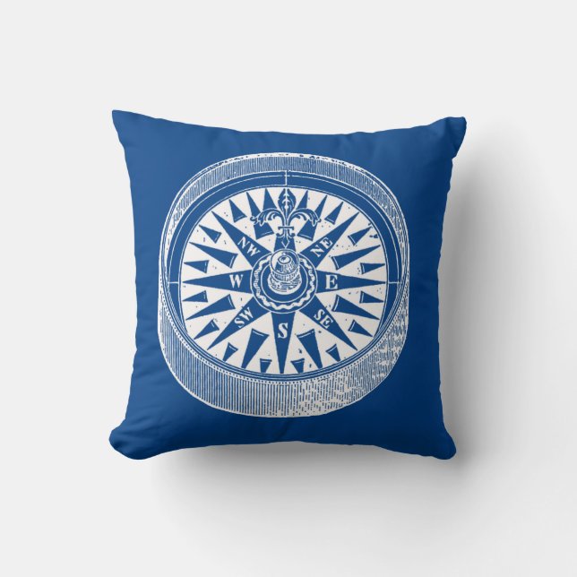 Reversible Mariners Compass Pillow (Front)