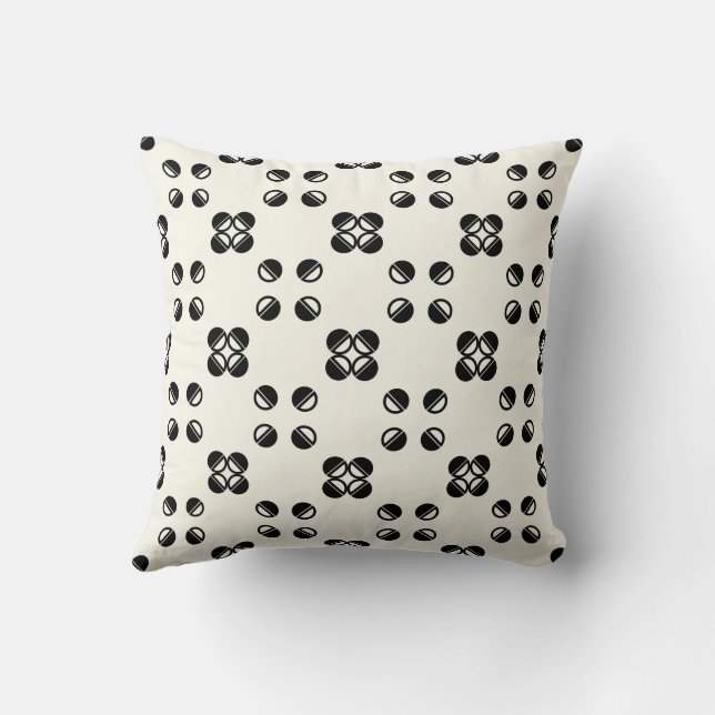 Reversible Modern Geometric Polkadot Cushion (Back)