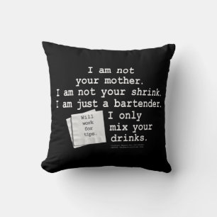 REVERSIBLE Not Your Shrink BartenderAmerican MoJo Cushion