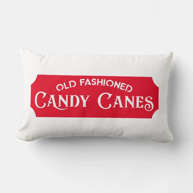 Reversible Old Fashioned Candy Canes  Lumbar Cushion (Front)