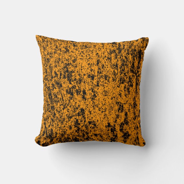 Reversible Orange and Black Textured Pillow (Front)