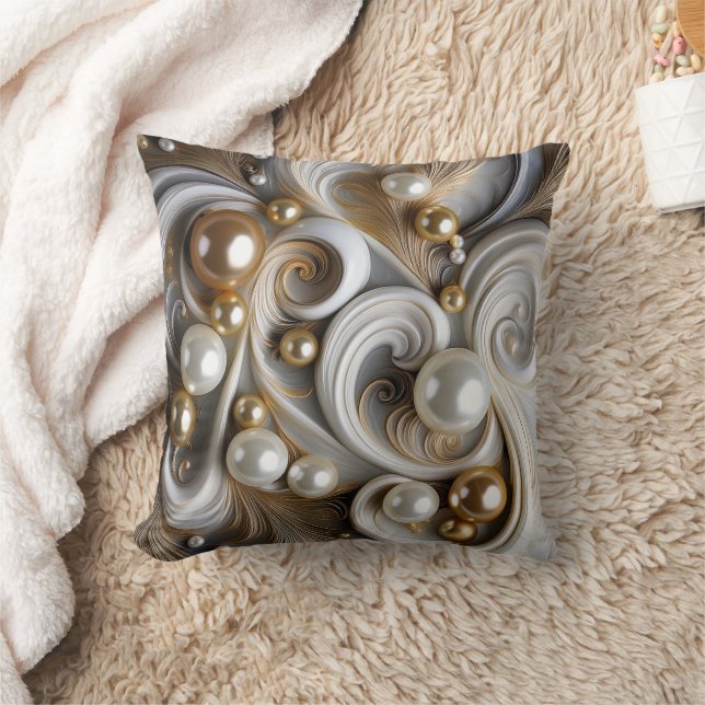 Reversible Pearl & Swirls Pillow   (Blanket)