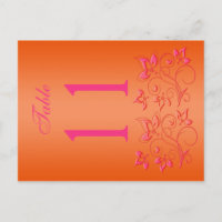 Reversible Pink and Orange Floral Table Number