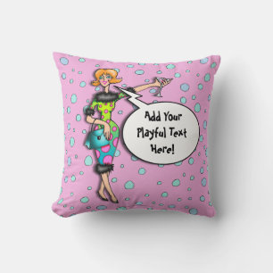 REVERSIBLE Polka Dot Martini Diva American MoJo Pi Cushion