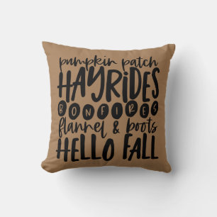 Reversible Pumpkin Patch Hayrides Bonefires Cushion