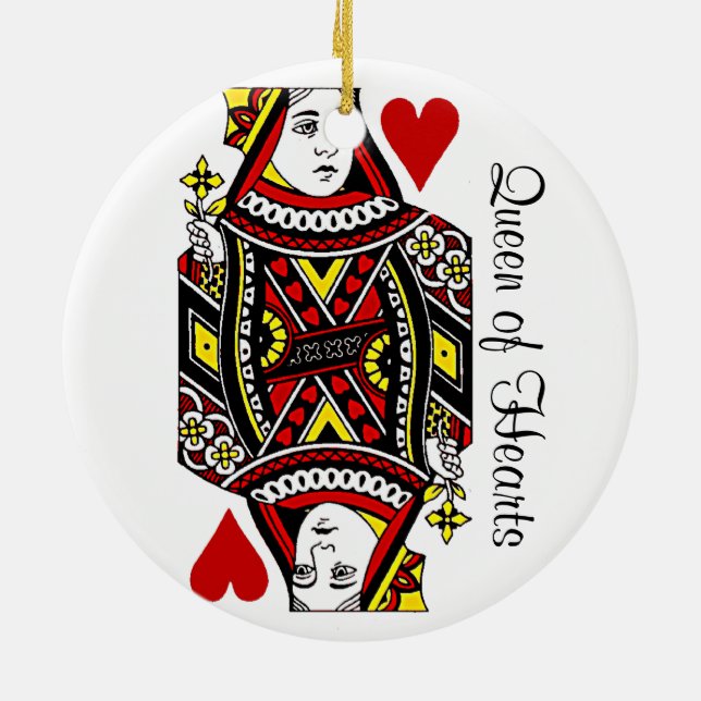 Reversible Queen of Hearts Ornament (Back)
