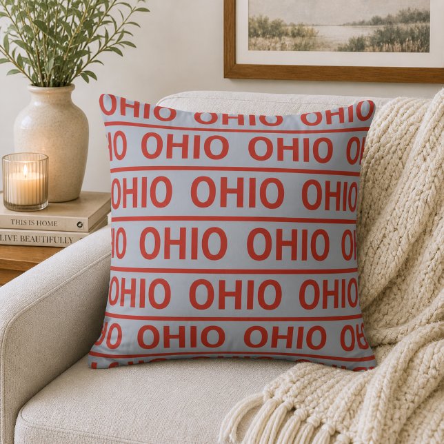Reversible Red and Grey Ohio Cushion (Creator Uploaded)