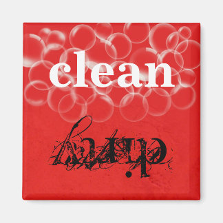 Reversible Red Dirty Clean Dishwasher Magnet