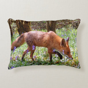 Reversible Red Fox in the Bluebells Decorative Cushion