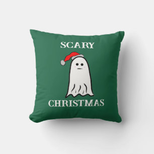 Reversible Scary Christmas Ghost Throw Pillow