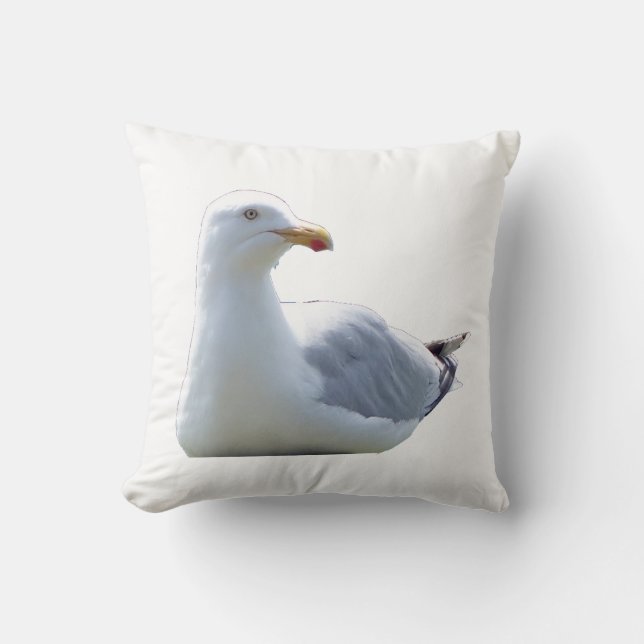 Reversible Seagull Laying Down Cushion (Front)