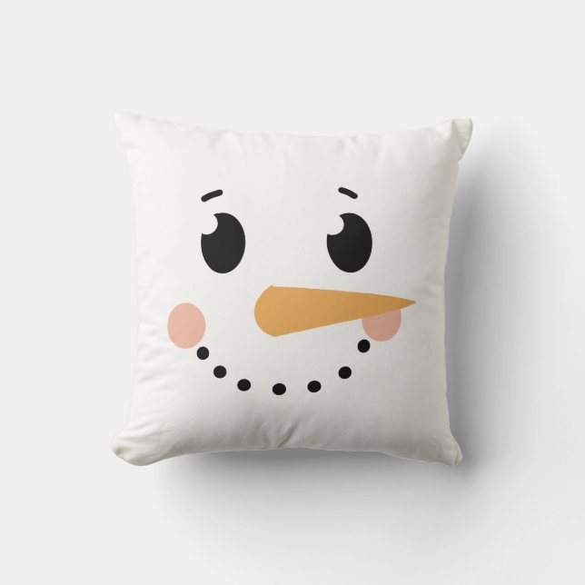 Reversible Snowman Face Cushion (Front)