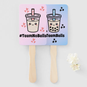 Reversible #TeamBalls #TeamNoBalls Gender Reveal Hand Fan