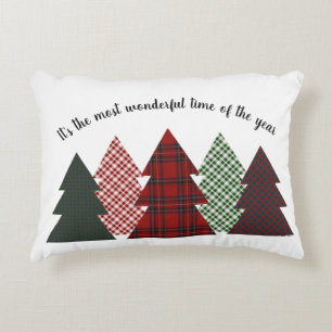 Reversible Thanksgiving Christmas Farmhouse Plaid Decorative Cushion