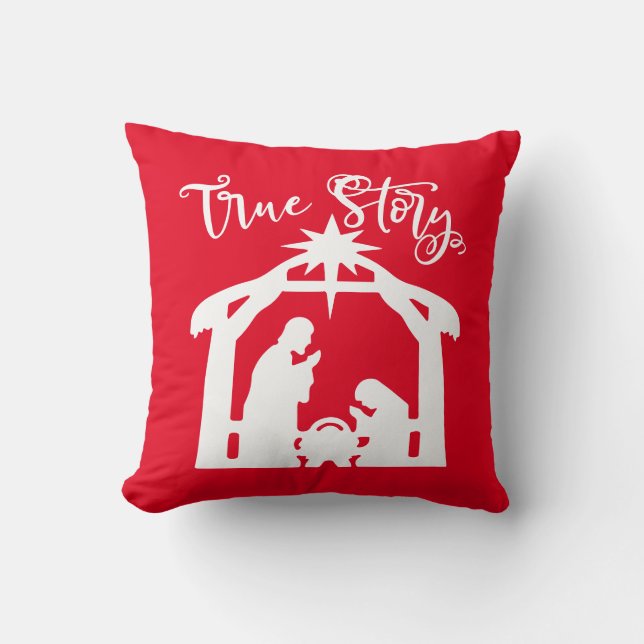 Reversible True Story Nativity Cushion (Front)