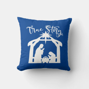 Reversible True Story Nativity Cushion