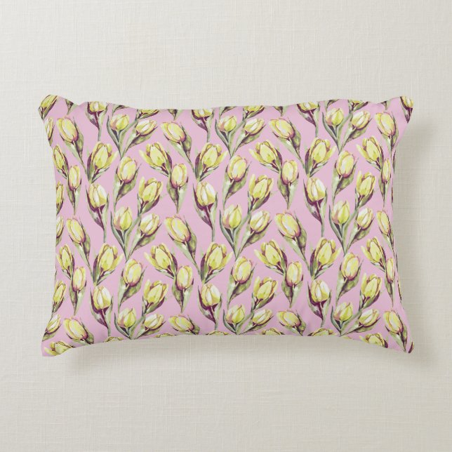 Reversible Tulips Decorative Cushion (Front)