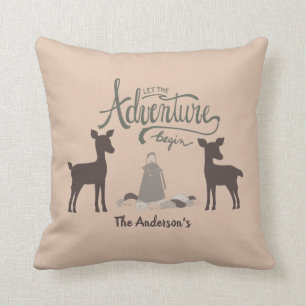 Reversible two-sided, Rustic Camper and Campsite Cushion