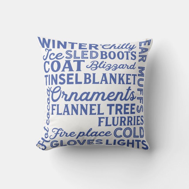 Reversible Winter Words Cushion (Front)